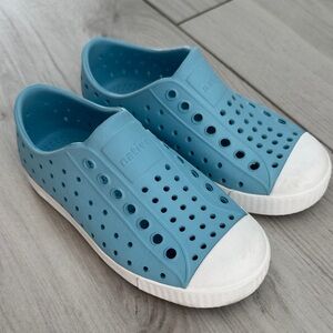 Native light blue Slip-On Shoes with White Soles